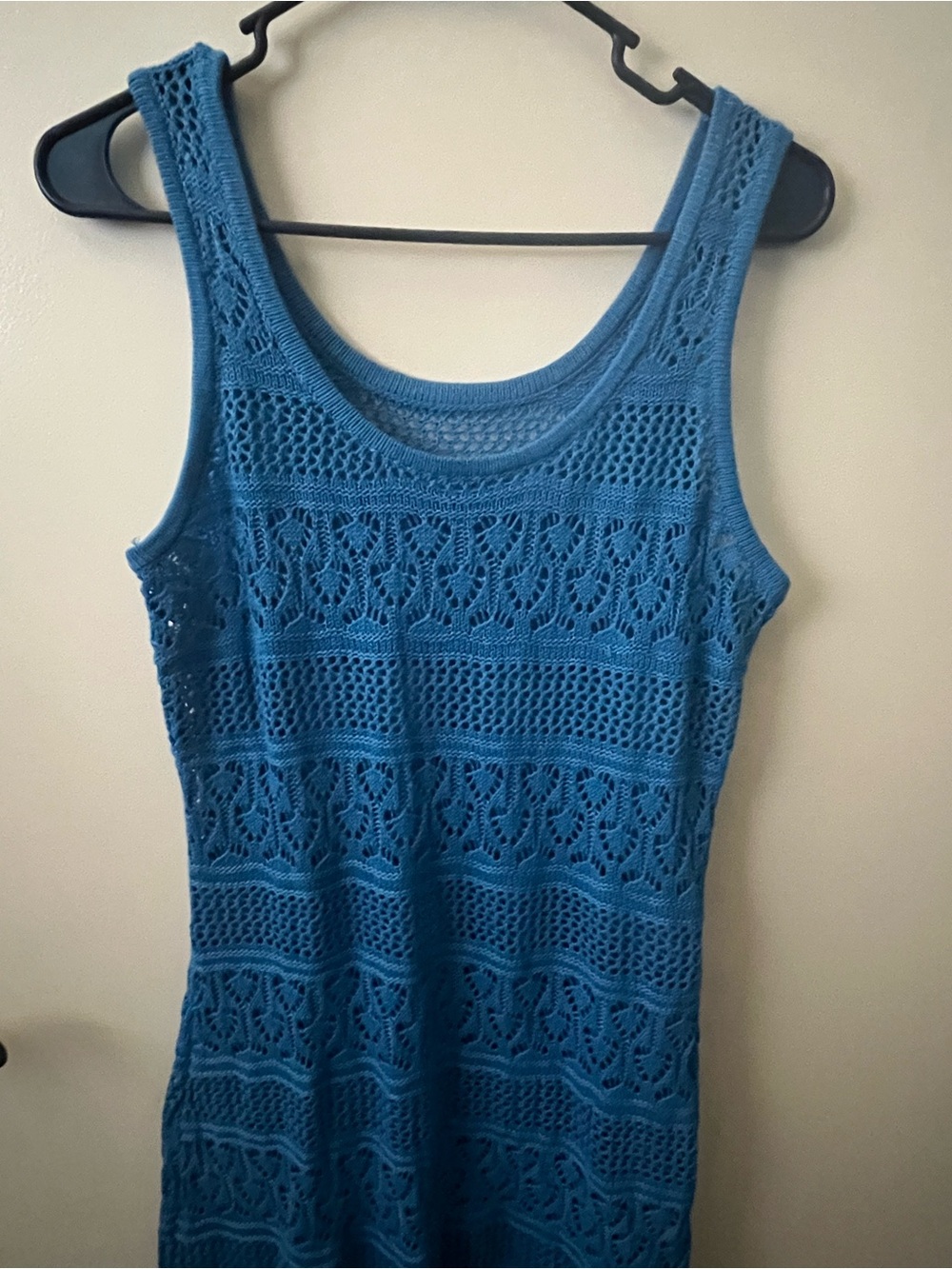 Blue Crochet Sleeveless Cover up Dress - Picture 6 of 9